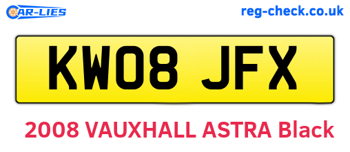 KW08JFX are the vehicle registration plates.