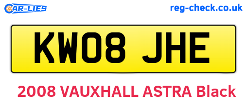 KW08JHE are the vehicle registration plates.