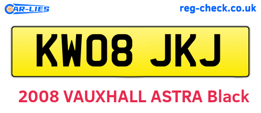 KW08JKJ are the vehicle registration plates.
