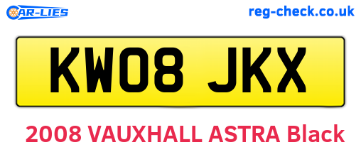 KW08JKX are the vehicle registration plates.