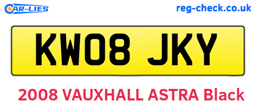 KW08JKY are the vehicle registration plates.