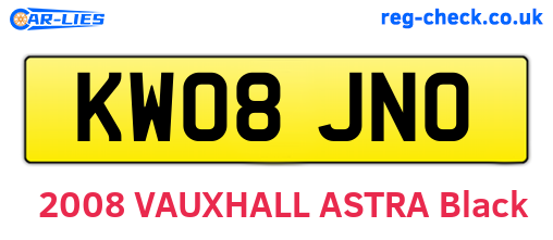 KW08JNO are the vehicle registration plates.