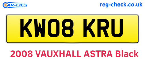 KW08KRU are the vehicle registration plates.