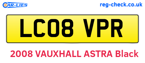 LC08VPR are the vehicle registration plates.