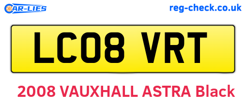 LC08VRT are the vehicle registration plates.