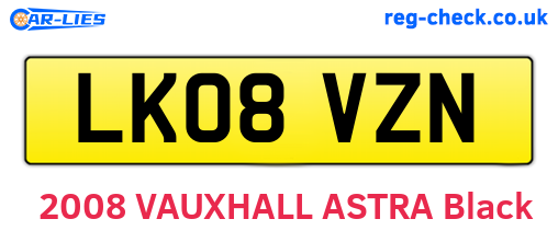 LK08VZN are the vehicle registration plates.