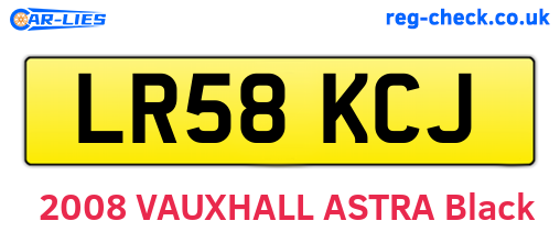 LR58KCJ are the vehicle registration plates.
