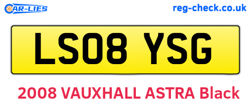 LS08YSG are the vehicle registration plates.