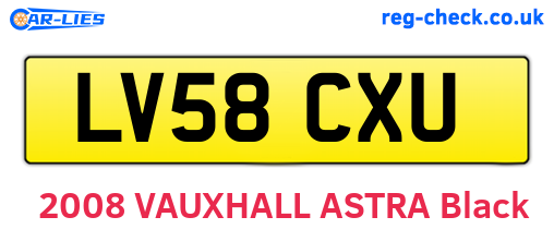 LV58CXU are the vehicle registration plates.