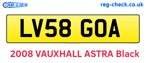 LV58GOA are the vehicle registration plates.