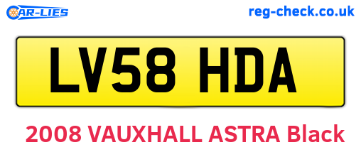 LV58HDA are the vehicle registration plates.