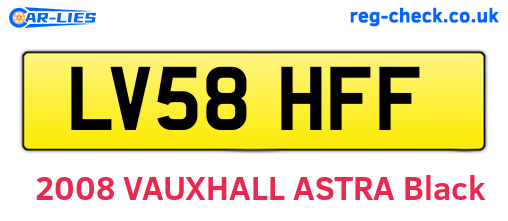 LV58HFF are the vehicle registration plates.