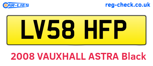 LV58HFP are the vehicle registration plates.