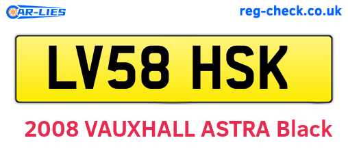 LV58HSK are the vehicle registration plates.