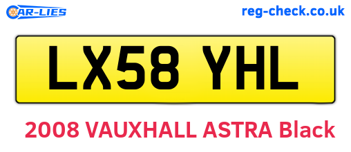 LX58YHL are the vehicle registration plates.