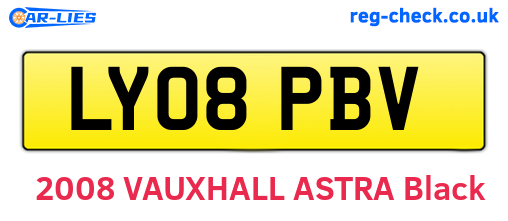 LY08PBV are the vehicle registration plates.