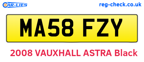 MA58FZY are the vehicle registration plates.