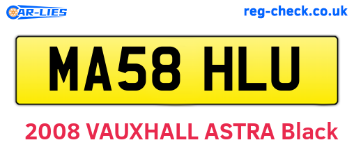 MA58HLU are the vehicle registration plates.