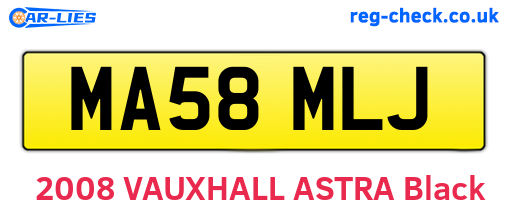 MA58MLJ are the vehicle registration plates.