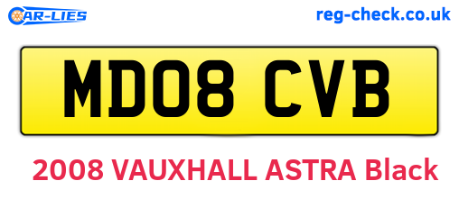 MD08CVB are the vehicle registration plates.