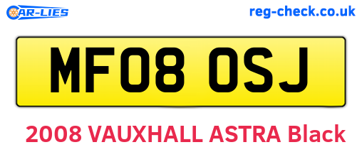 MF08OSJ are the vehicle registration plates.