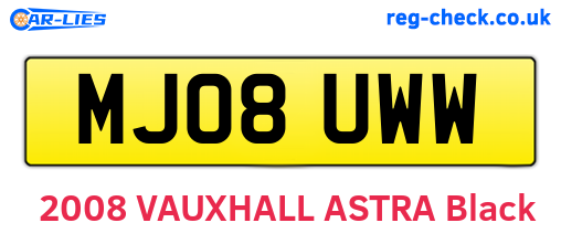 MJ08UWW are the vehicle registration plates.