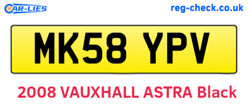 MK58YPV are the vehicle registration plates.