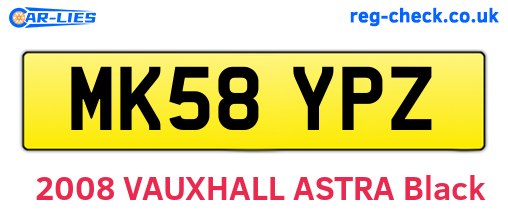 MK58YPZ are the vehicle registration plates.