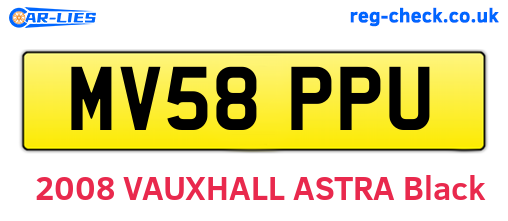 MV58PPU are the vehicle registration plates.