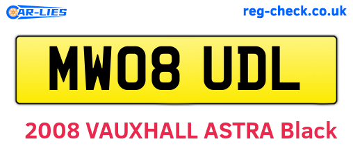 MW08UDL are the vehicle registration plates.