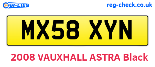 MX58XYN are the vehicle registration plates.