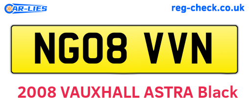 NG08VVN are the vehicle registration plates.