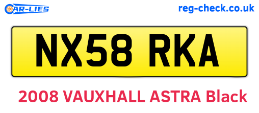NX58RKA are the vehicle registration plates.
