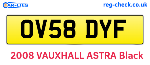 OV58DYF are the vehicle registration plates.