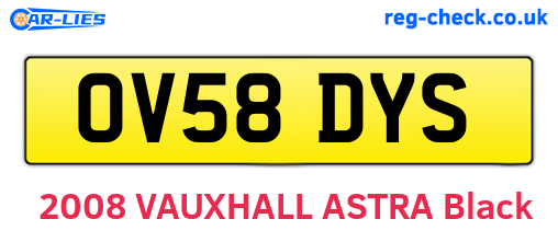 OV58DYS are the vehicle registration plates.