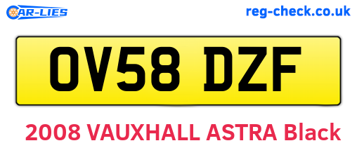 OV58DZF are the vehicle registration plates.