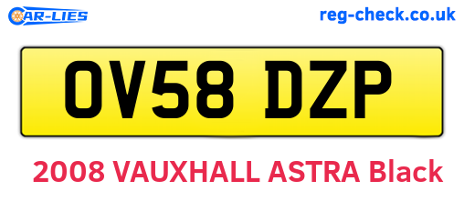 OV58DZP are the vehicle registration plates.
