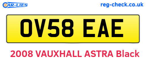 OV58EAE are the vehicle registration plates.