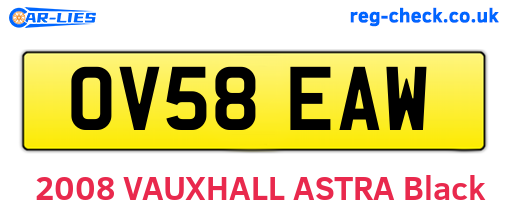 OV58EAW are the vehicle registration plates.