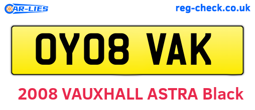 OY08VAK are the vehicle registration plates.