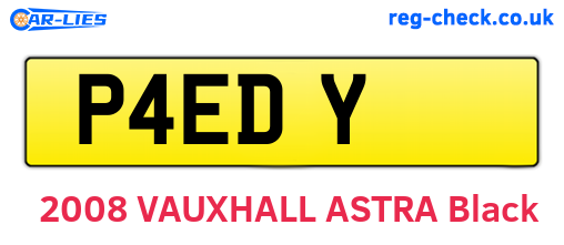 P4EDY are the vehicle registration plates.