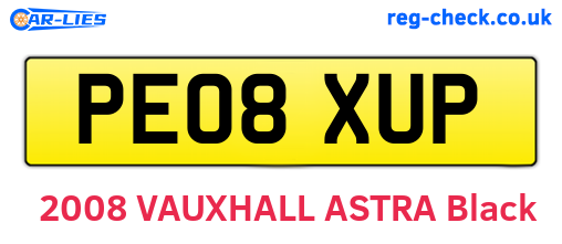 PE08XUP are the vehicle registration plates.