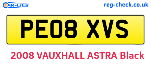 PE08XVS are the vehicle registration plates.