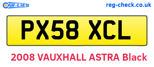 PX58XCL are the vehicle registration plates.