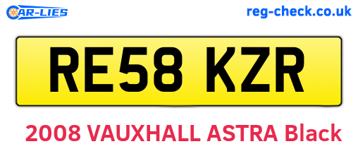 RE58KZR are the vehicle registration plates.