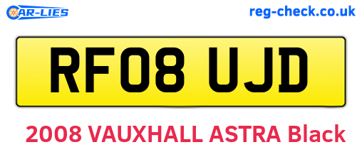 RF08UJD are the vehicle registration plates.