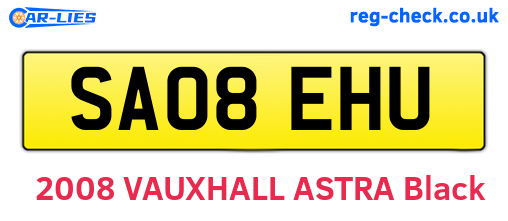 SA08EHU are the vehicle registration plates.