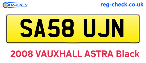 SA58UJN are the vehicle registration plates.
