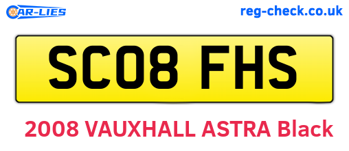 SC08FHS are the vehicle registration plates.