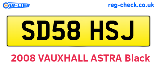 SD58HSJ are the vehicle registration plates.